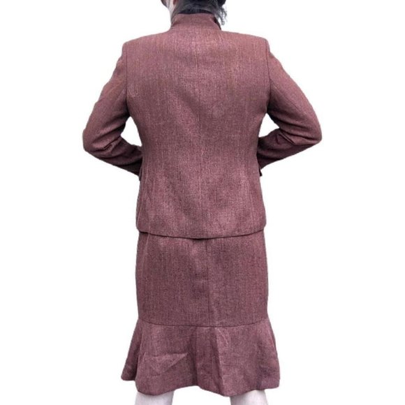 vintage 90s coord 2 piece blazer and skirt suit set collections for le suit 10p - Picture 2 of 4